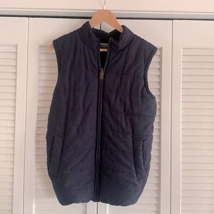 Charles Tyrwhitt Navy Blue Quilted & Merino Wool Hybrid Vest Zip Front Size M